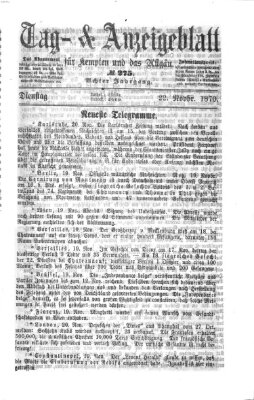 Tag- und Anzeigeblatt für Kempten und das Allgäu Dienstag 22. November 1870