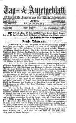 Tag- und Anzeigeblatt für Kempten und das Allgäu Samstag 10. Dezember 1870