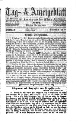 Tag- und Anzeigeblatt für Kempten und das Allgäu Mittwoch 14. Dezember 1870