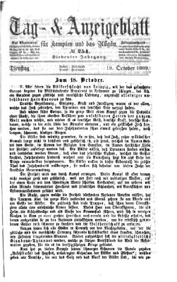 Tag- und Anzeigeblatt für Kempten und das Allgäu Dienstag 19. Oktober 1869