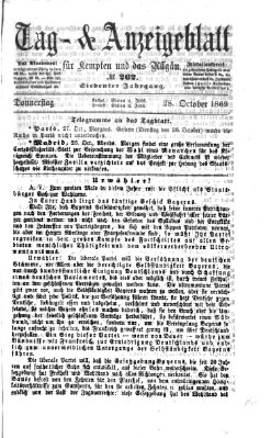 Tag- und Anzeigeblatt für Kempten und das Allgäu Donnerstag 28. Oktober 1869