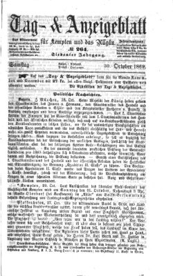 Tag- und Anzeigeblatt für Kempten und das Allgäu Samstag 30. Oktober 1869