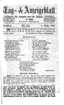 Tag- und Anzeigeblatt für Kempten und das Allgäu Mittwoch 3. November 1869