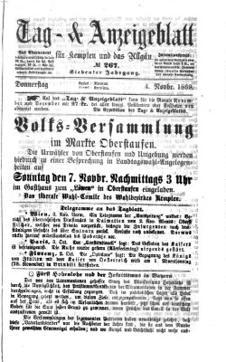 Tag- und Anzeigeblatt für Kempten und das Allgäu Donnerstag 4. November 1869