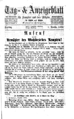 Tag- und Anzeigeblatt für Kempten und das Allgäu Freitag 5. November 1869