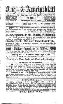 Tag- und Anzeigeblatt für Kempten und das Allgäu Mittwoch 10. November 1869