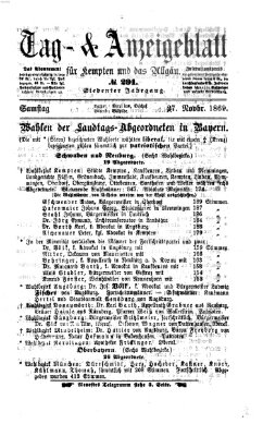 Tag- und Anzeigeblatt für Kempten und das Allgäu Samstag 27. November 1869