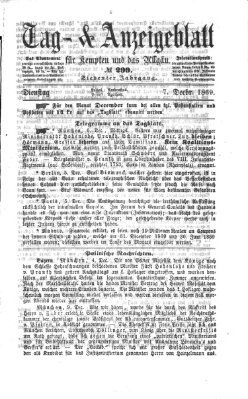 Tag- und Anzeigeblatt für Kempten und das Allgäu Dienstag 7. Dezember 1869