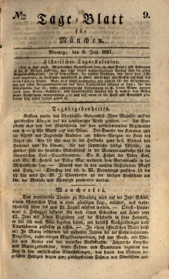 Tags-Blatt für München (Münchener Tagblatt) Montag 9. Juli 1827