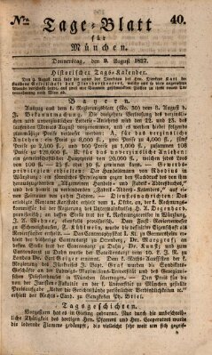 Tags-Blatt für München (Münchener Tagblatt) Donnerstag 9. August 1827