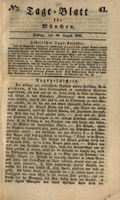 Tags-Blatt für München (Münchener Tagblatt) Freitag 10. August 1827