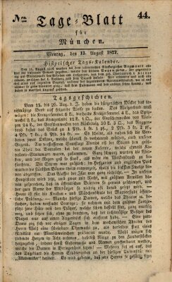 Tags-Blatt für München (Münchener Tagblatt) Montag 13. August 1827