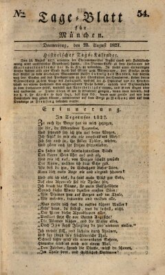 Tags-Blatt für München (Münchener Tagblatt) Donnerstag 23. August 1827