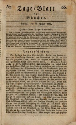 Tags-Blatt für München (Münchener Tagblatt) Freitag 24. August 1827