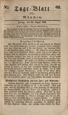 Tags-Blatt für München (Münchener Tagblatt) Freitag 31. August 1827