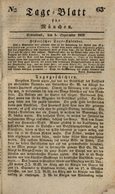 Tags-Blatt für München (Münchener Tagblatt) Samstag 1. September 1827