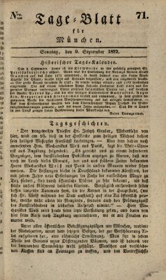 Tags-Blatt für München (Münchener Tagblatt) Sonntag 9. September 1827