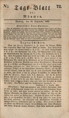 Tags-Blatt für München (Münchener Tagblatt) Montag 10. September 1827