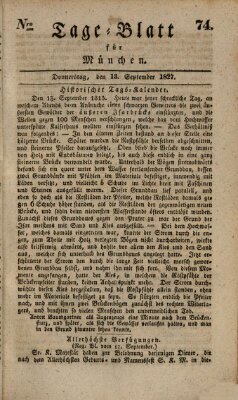 Tags-Blatt für München (Münchener Tagblatt) Donnerstag 13. September 1827