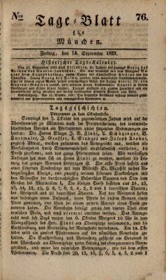 Tags-Blatt für München (Münchener Tagblatt) Freitag 14. September 1827