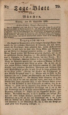 Tags-Blatt für München (Münchener Tagblatt) Montag 17. September 1827