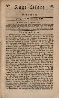 Tags-Blatt für München (Münchener Tagblatt) Freitag 21. September 1827