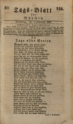 Tags-Blatt für München (Münchener Tagblatt) Donnerstag 1. November 1827