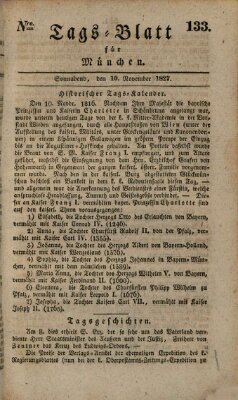 Tags-Blatt für München (Münchener Tagblatt) Samstag 10. November 1827