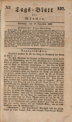 Tags-Blatt für München (Münchener Tagblatt) Mittwoch 14. November 1827