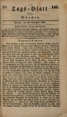 Tags-Blatt für München (Münchener Tagblatt) Freitag 23. November 1827