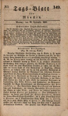 Tags-Blatt für München (Münchener Tagblatt) Montag 26. November 1827