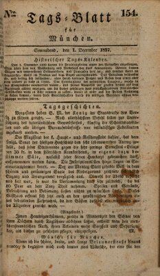 Tags-Blatt für München (Münchener Tagblatt) Samstag 1. Dezember 1827