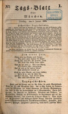 Tags-Blatt für München (Münchener Tagblatt) Dienstag 1. Januar 1828