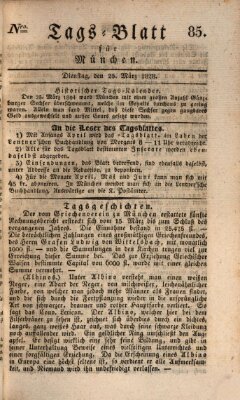 Tags-Blatt für München (Münchener Tagblatt) Dienstag 25. März 1828