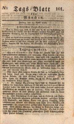 Tags-Blatt für München (Münchener Tagblatt) Freitag 11. April 1828