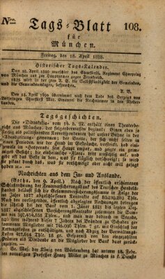 Tags-Blatt für München (Münchener Tagblatt) Freitag 18. April 1828