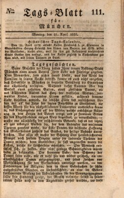 Tags-Blatt für München (Münchener Tagblatt) Montag 21. April 1828