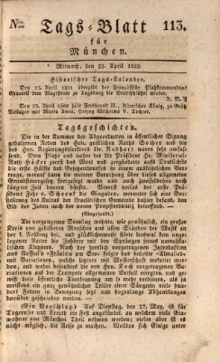 Tags-Blatt für München (Münchener Tagblatt) Mittwoch 23. April 1828