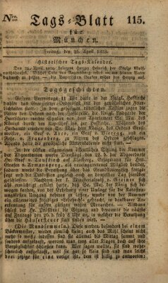 Tags-Blatt für München (Münchener Tagblatt) Freitag 25. April 1828