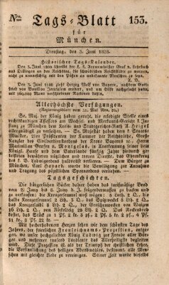 Tags-Blatt für München (Münchener Tagblatt) Dienstag 3. Juni 1828