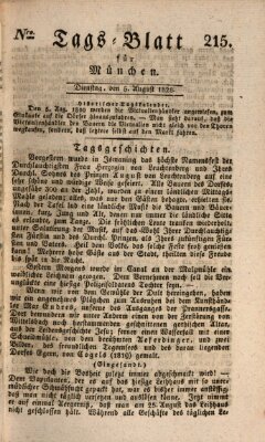 Tags-Blatt für München (Münchener Tagblatt) Dienstag 5. August 1828