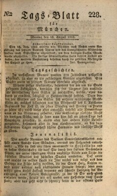 Tags-Blatt für München (Münchener Tagblatt) Montag 18. August 1828