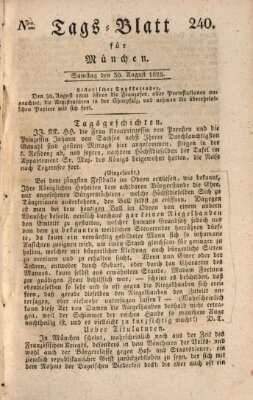 Tags-Blatt für München (Münchener Tagblatt) Samstag 30. August 1828