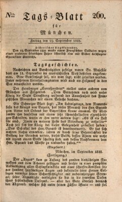 Tags-Blatt für München (Münchener Tagblatt) Freitag 19. September 1828