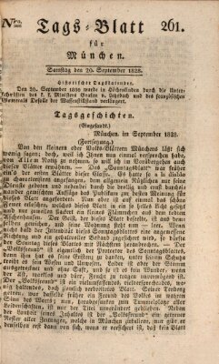 Tags-Blatt für München (Münchener Tagblatt) Samstag 20. September 1828