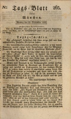 Tags-Blatt für München (Münchener Tagblatt) Montag 22. September 1828