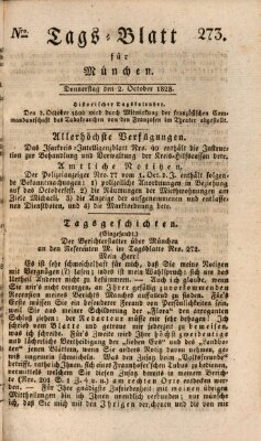 Tags-Blatt für München (Münchener Tagblatt) Donnerstag 2. Oktober 1828