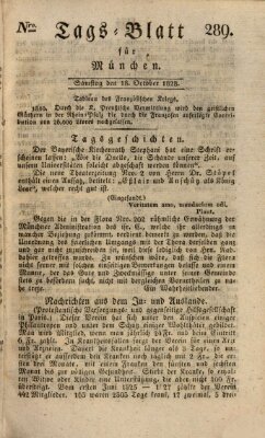 Tags-Blatt für München (Münchener Tagblatt) Samstag 18. Oktober 1828