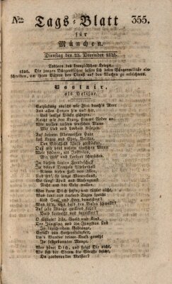 Tags-Blatt für München (Münchener Tagblatt) Dienstag 23. Dezember 1828