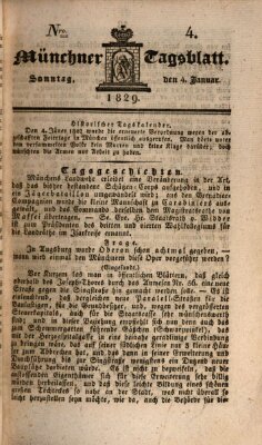 Münchener Tagblatt Sonntag 4. Januar 1829